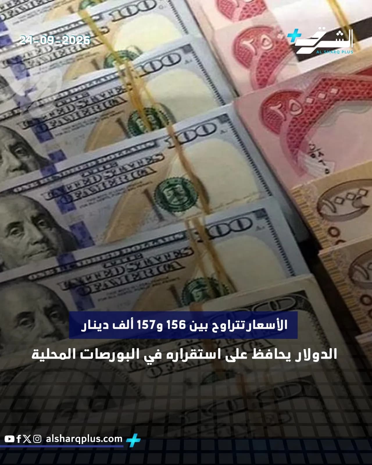 حزم من أوراق الدولار الأمريكي من فئة 100 دولار وأوراق نقدية صينية من فئة 100 يوان.
